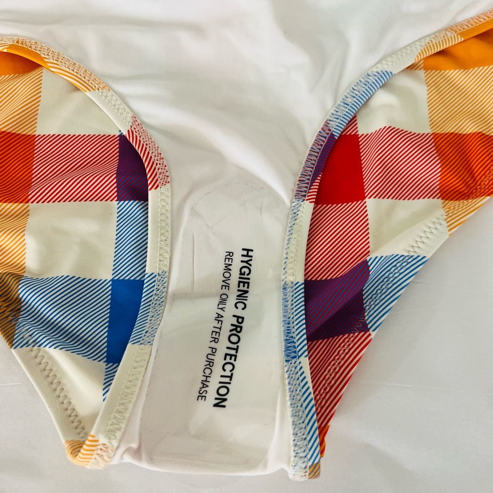 SOLID & STRIPED The Elle Bikini Bottom Tropical Gingham Swimsuit NWT - Picture 6 of 8